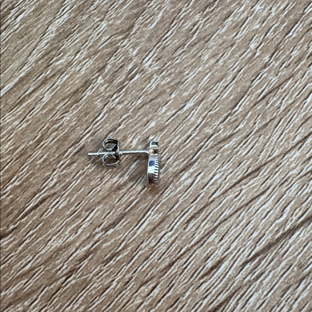 Teardrop Moonstone Silver Stud Earrings - Picture 5 of 7